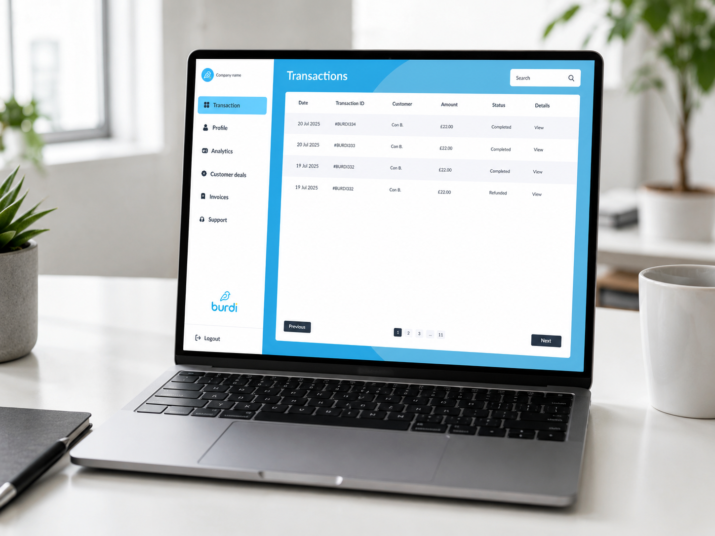 Burdi web design preview
